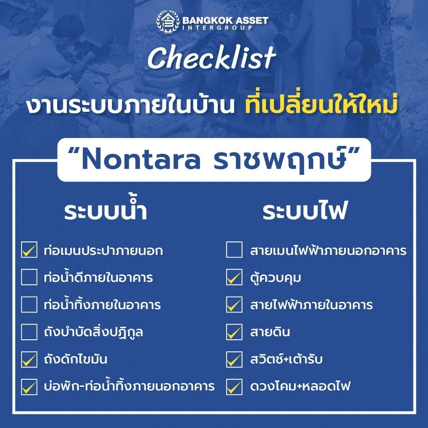 บ้านมือสองตกแต่งใหม่ โครงการ Nontara ราชพฤกษ์ (New design) เนื้อที่ 56 ตร.ว. บนพื้นที่ใช้สอยกว่า 227.77 ตร.ม. ฟังก์ชัน 4 ห้องนอน 4 ห้องน้ำ จอดรถได้ 2 คัน บนทำเลใจกลางราชพฤกษ์ ใกล้ห้างเซ็นทรัล เวสวิลล์, ทางพิเศษศรีรัช เชื่อมสู่สาทร-ปิ่นเกล้า ได้อย่างรวดเร็ว