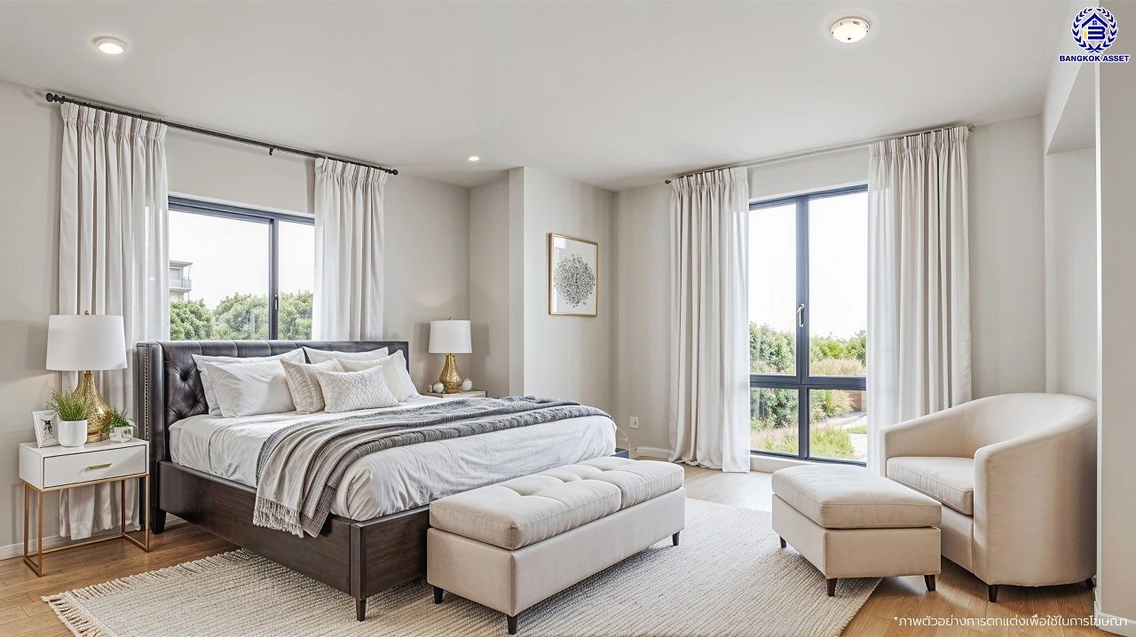 บ้านมือสองตกแต่งใหม่ โครงการ มณียา มาสเตอร์พีซ รัตนาธิเบศร์ จากแบรนด์ Property Perfect บนพื้นที่ 62 ตร.ว. พื้นที่ใช้สอยกว้างขวางถึง 197.87 ตร.ม. จัดเต็ม 4 ห้องนอน 3 ห้องน้ำ พร้อมที่จอดรถ 2 คัน บนสุดยอดทำเลใจกลางรถไฟฟ้าสายสีม่วงถึง 2 สถานี "บางรักน้อยท่าอิฐ" และ "ไทรม้า" เดินทางสะดวกทั้งถนนรัตนาธิเบศ